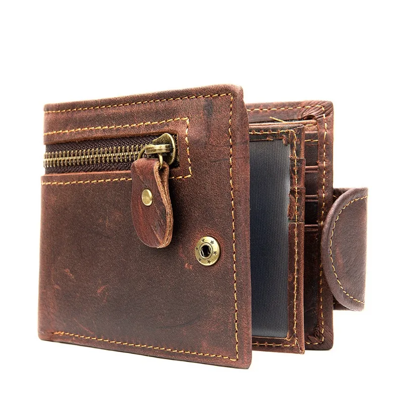 2023 new style fashion anti-theft brush money bag driver's license wallet first layer cowhide men's wallet