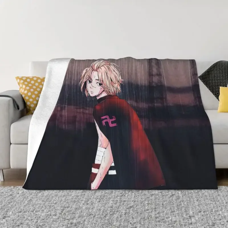 

Tokyo Revengers Manga Anime Blankets Warm Flannel Sano Manjiro Mikey Throw Blanket for Home Sofa Office Travel
