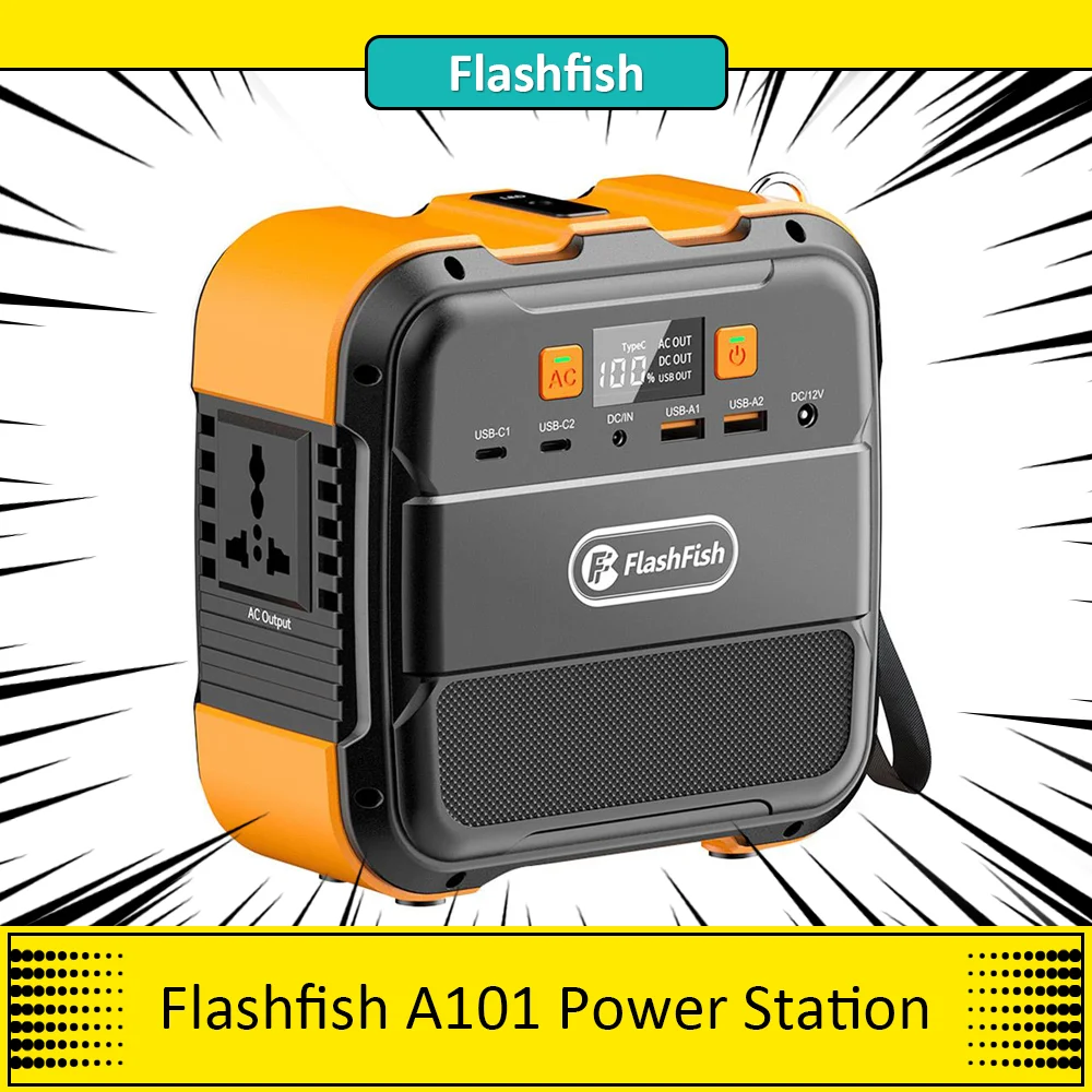 Flashfish A101 120W 98Wh 26400Mah Generatore Solare Di Backup Della Centrale Elettrica Portatile Per Viaggi All'Aperto Campeggio Casa Luce A Led