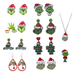 2023 Christmas Earrings Classic Cartoon Same Metal Acrylic Drop Earring for Woman Girl New Year Christmas Party Gift