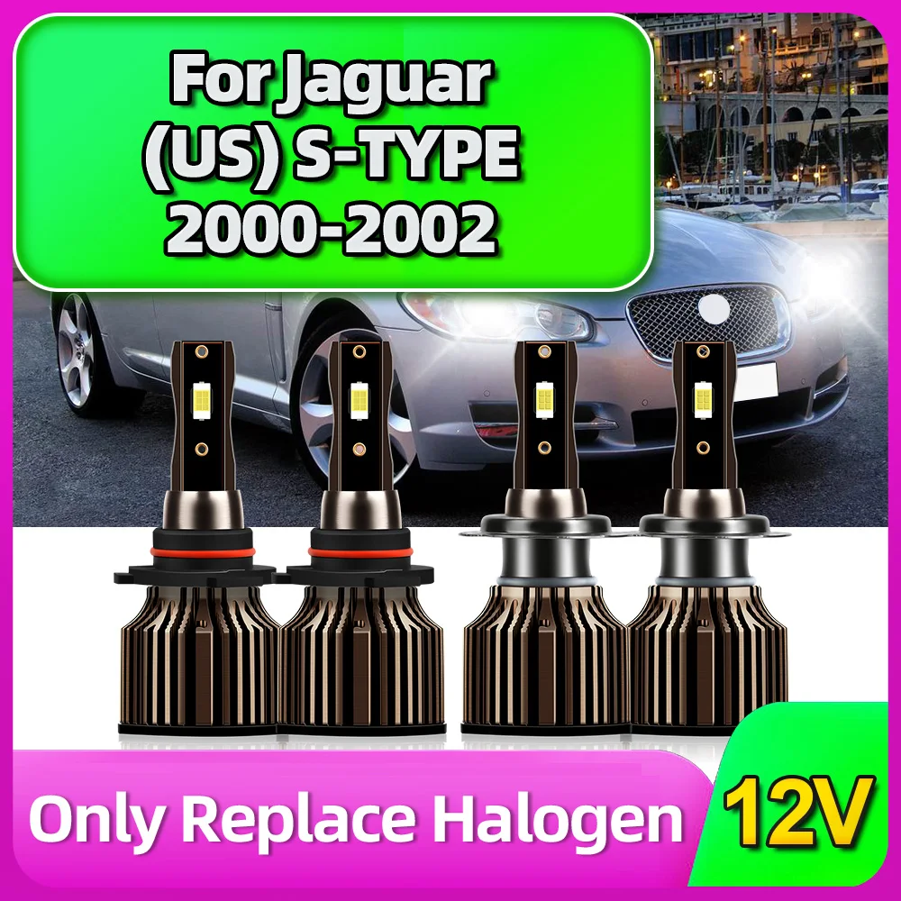 

150W Turbo LED Lights 30000Lm Lamps CSP Chips Car Headlight Bulbs High Low Beam with Fan For Jaguar (US) S-TYPE 2000 2001 2002