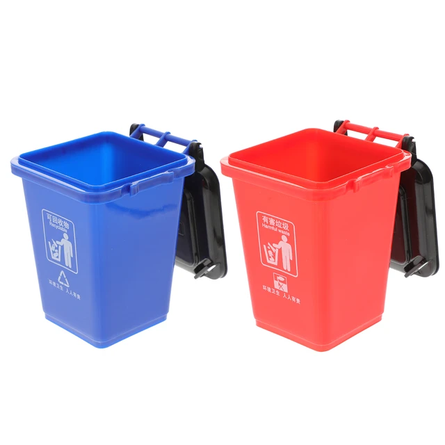 2 PCS Shape Toys Mini Waste Can Lid Girl Car Trash Bin Wastebasket Desk  Accessories Holder Penholder - AliExpress
