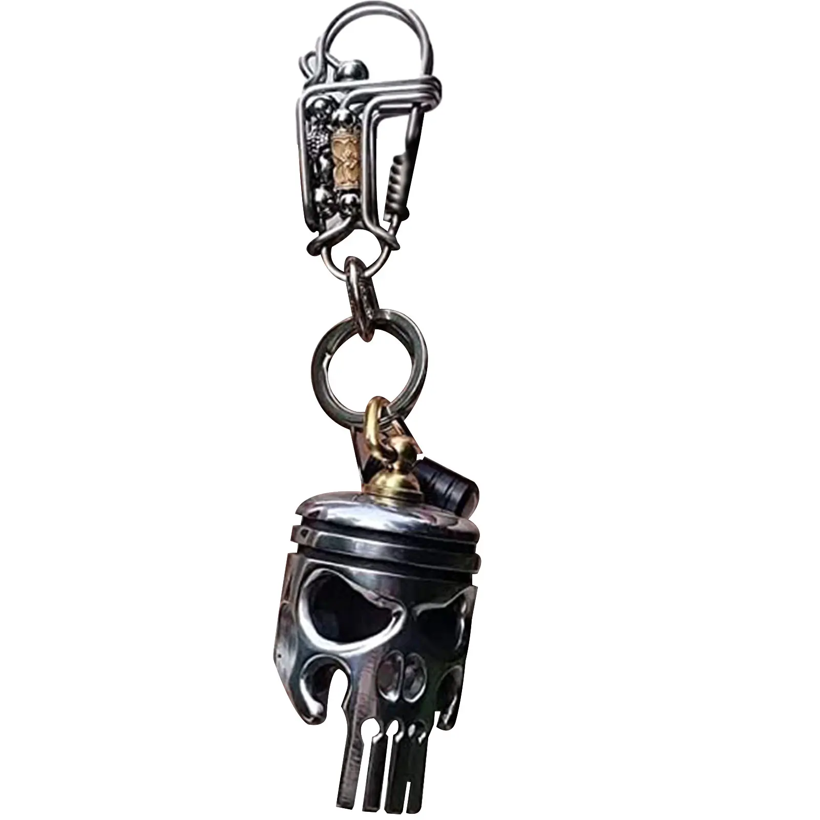 Latest Model Piston Art Keychain Skull Keychains Skeleton Keyring With Bottle Opener Car