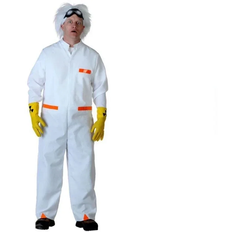doc brown fancy dress Back to the Future Doc Brown Men Jumpsuit Outfits Halloween Carnival Suit Cosplay Costume