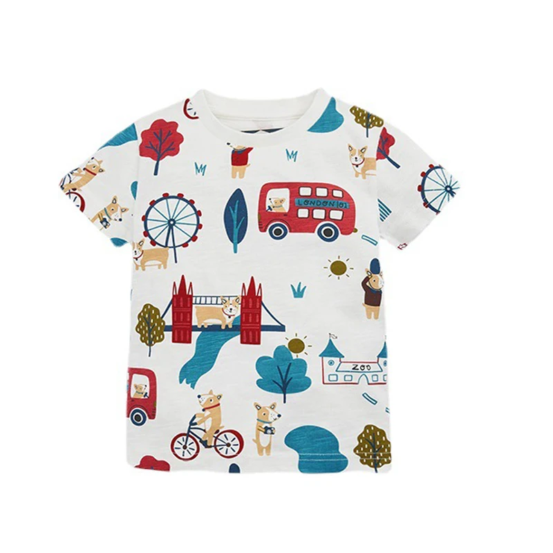 Little Man Boys Verão Camisetas, Crianças Animal Cars Print T-Shirts, Baby Boys Roupas, Moda, Novo