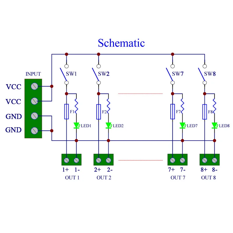 Enhanced Power Distribution Module with Integrated Switch and Fuse Protection - DIN Rail Mount