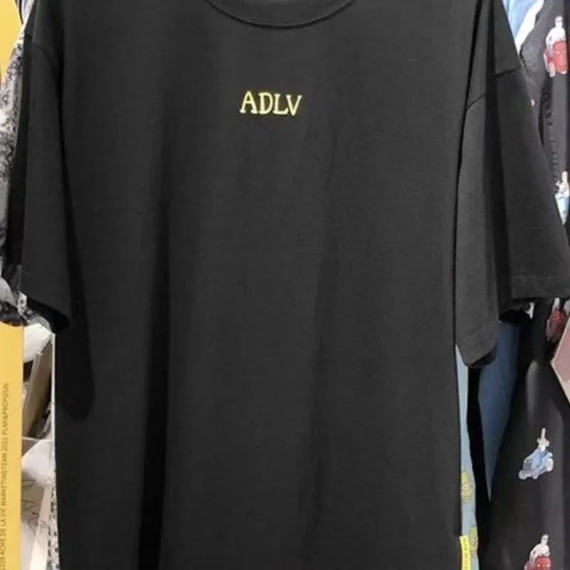 Korean clothing trendy brand ADLV Korean version basic model popular printing casual couple short-sleeved T-shirt neutral style