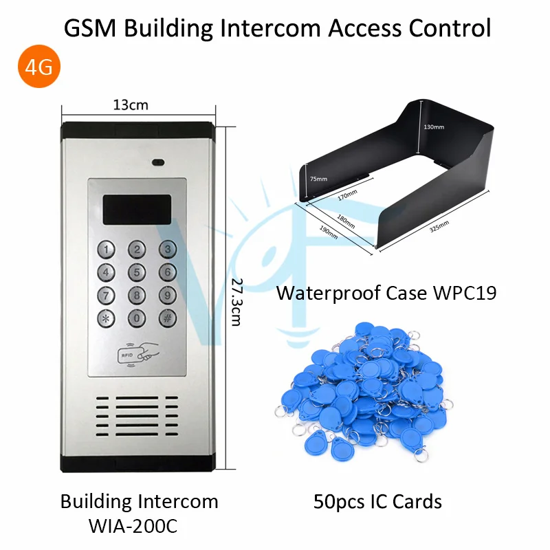 GSM Apartment Door Intercom System Seguranca Pessoal Controle Remoto Unlock Access Control Keypad 1 Waterproof Cover + 50 IC Key