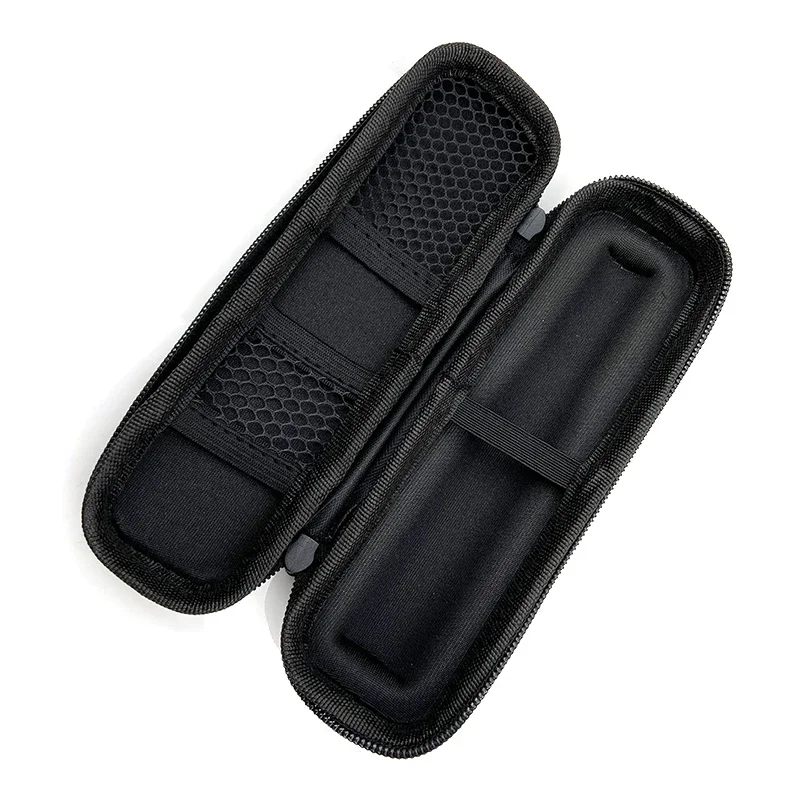 Compact Black Mini Slim Leather Zipper Carrying Case
