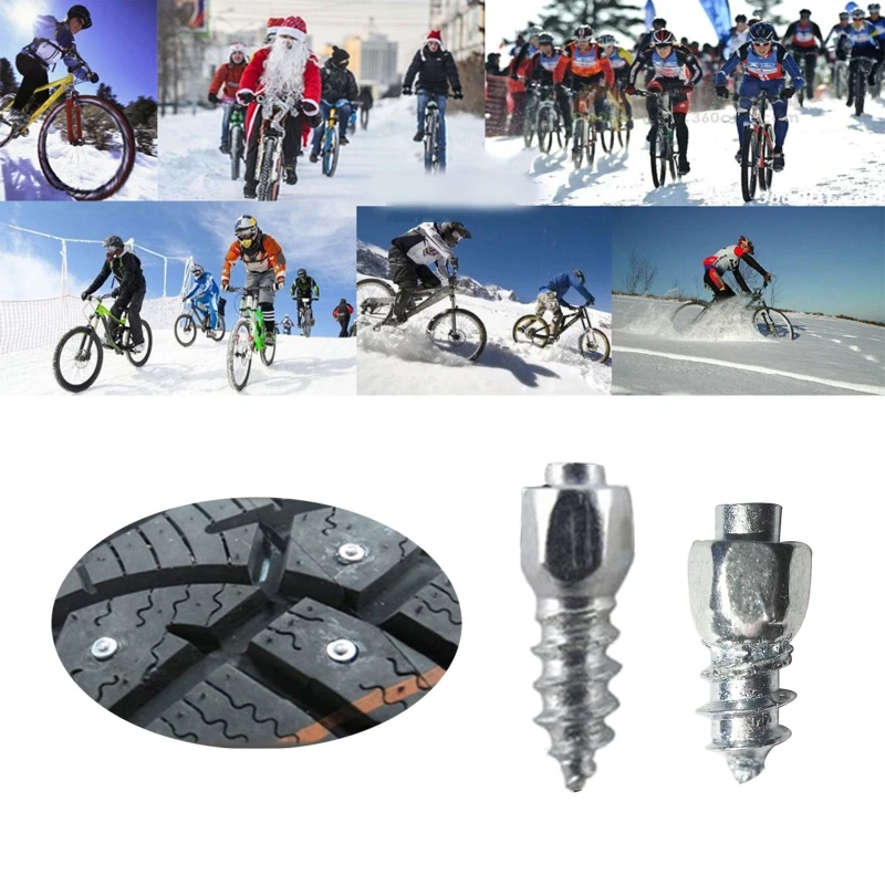 100Pcs Multipurpose Anti-slip Screws Winter Bicycle Wheel Tire Safety Spikes Cycling Equipment D7YA