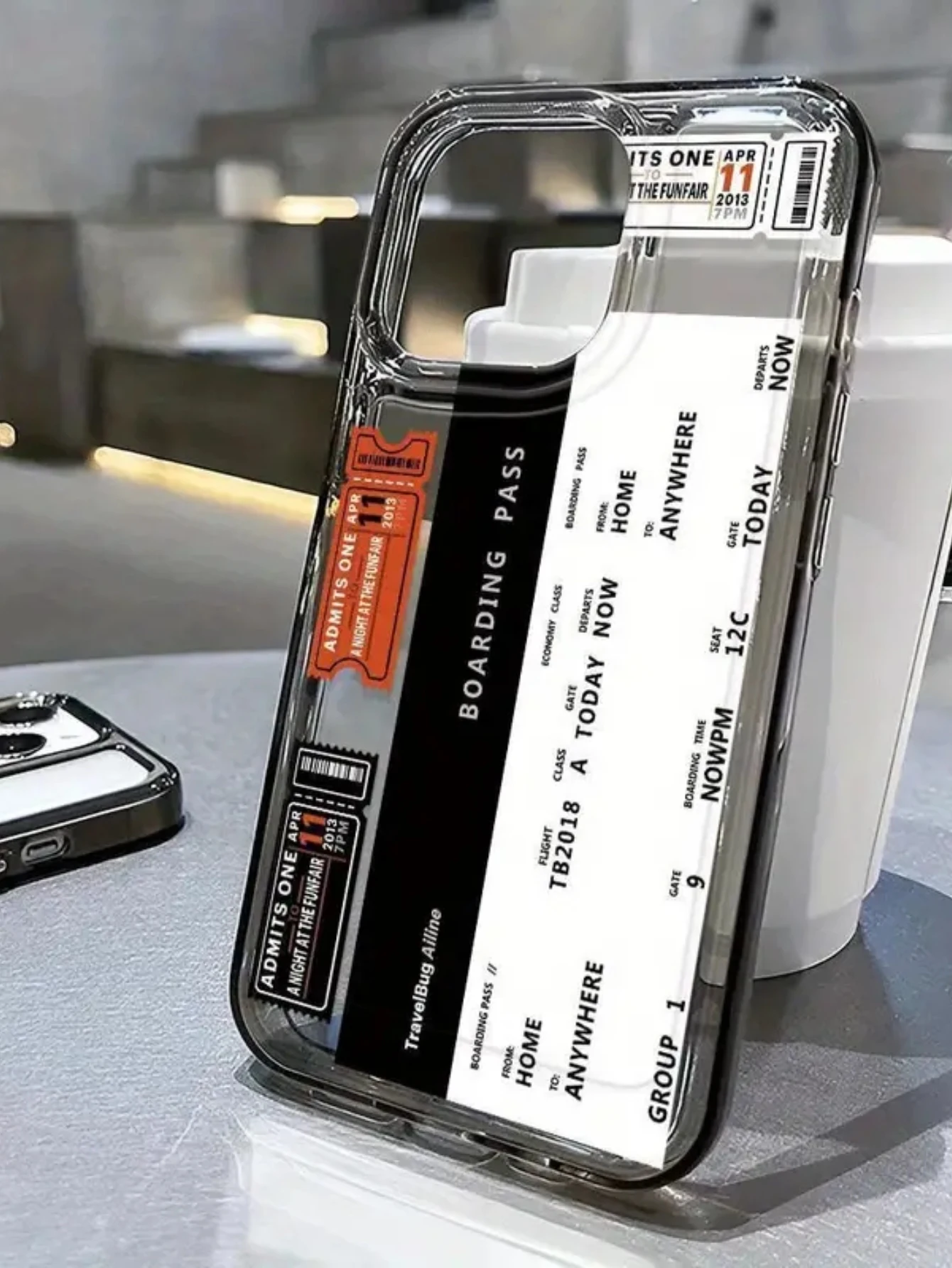 Air Ticket Phone Case For iPhone 14 13 11 15 Pro Max 12 Mini XS XR X 8 7 Plus SE 2022 14Pro 13Pro Matte Soft Cover.