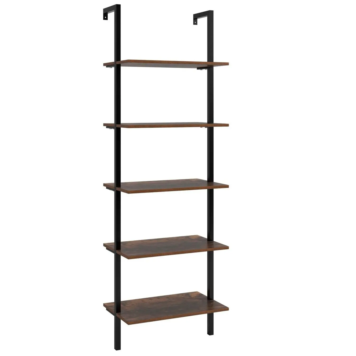 Homfa 5 Tier Industrial Ladder Shelve Display Stand Shelving Unit Book Shelf Wall Rack Storage