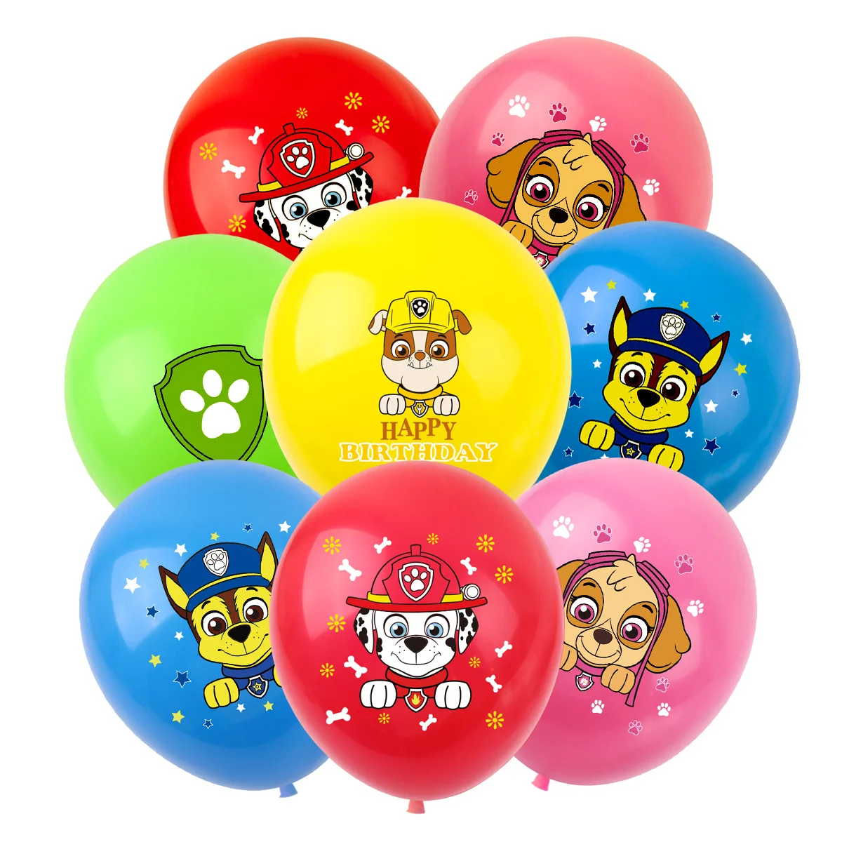 Cartoon PAW Patrol Birthday Decoration Background Ryder Chase Marshall Aluminum Foil Ball Disposable Tableware Party Supplies