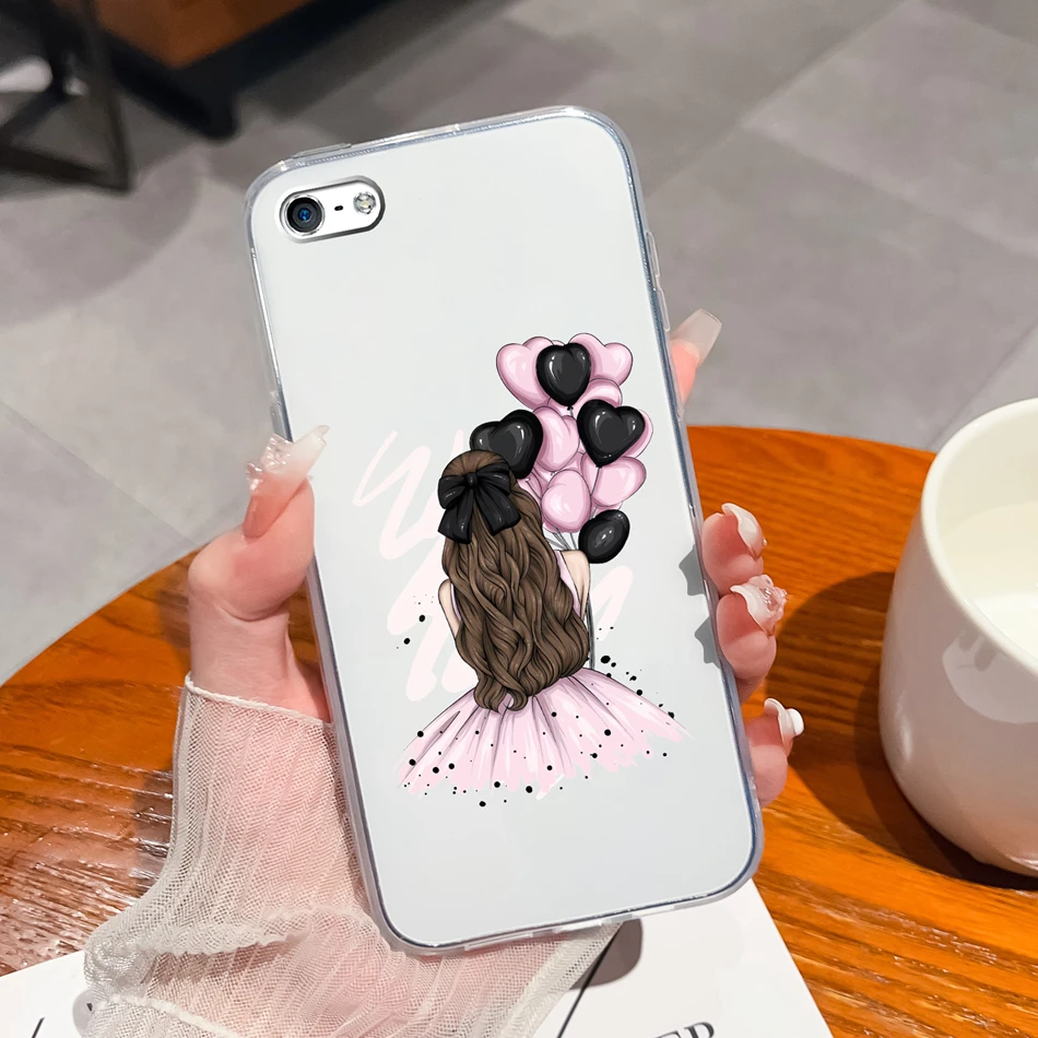 Elegant Ink Painting Soft Clear Silicone Phone Case - Premium Back Cover