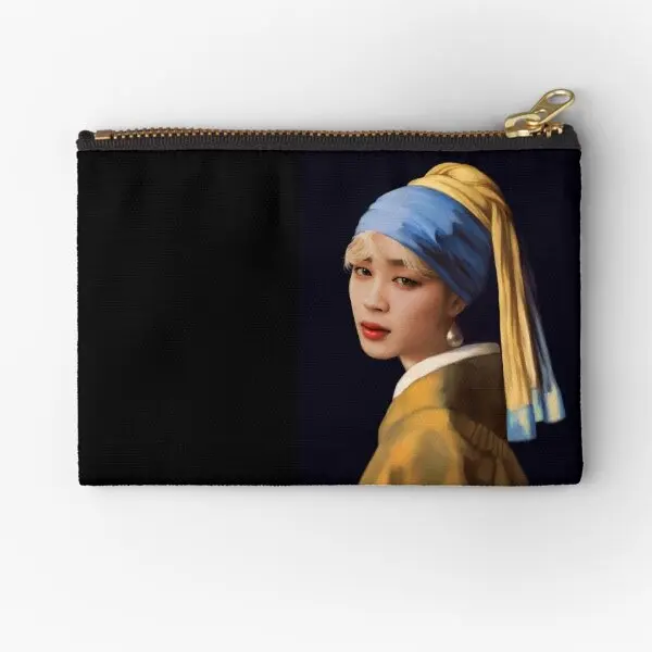 

Jimin With A Pearl Earring Zipper Pouches Panties Packaging Money Coin Wallet Men Storage Pocket Bag Key Pure Small Underwear