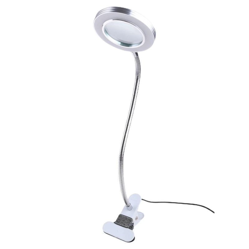 

10X Glass Lamp with Light Magnifier Light with Clip Adjustable Flexible Lamp with USB Powered