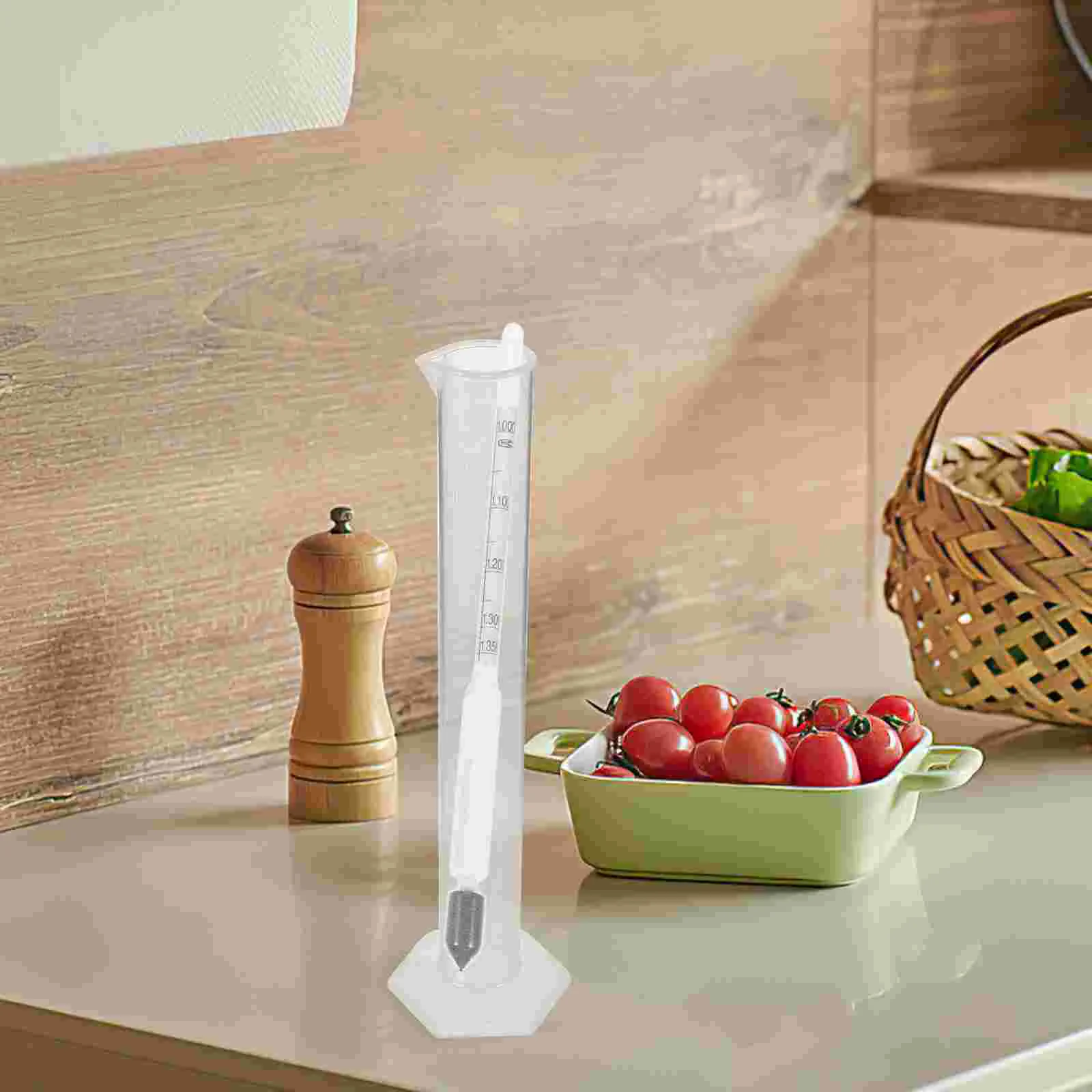 120ML High Precision Paste Concentration Meter Graduated Cylinder Hydrometer For Beer Alcohol Brewing Supplies Laboratory Hydrometer Alcohol Tester