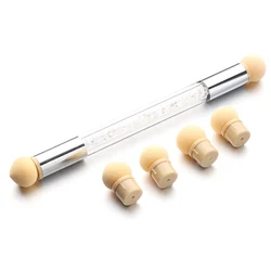 Sponge Head Gradient Brush for Nail Art and Manicure (White 5PCS)