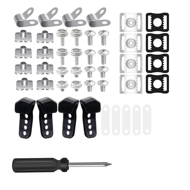 60 Pcs Helmet Repair kits Football Hockey Helmet Hardware Including Visor Clips Rubber Gasket Screw Nut Durable