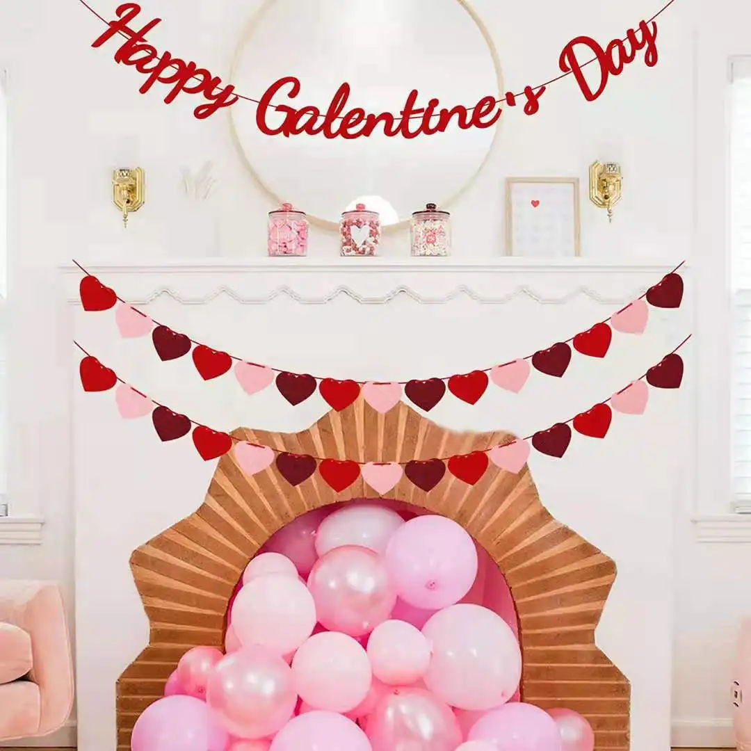 

Valentine's Day Proposal Wedding Pendant Hair Felt I Love You Flagging Love Flagging Scene Decoration Wedding Party Flag Hanging