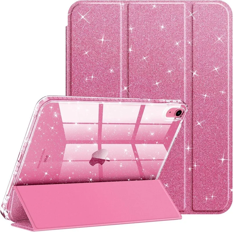 Glittering Sparkly Clear Back iPad Case with Pencil Holder
