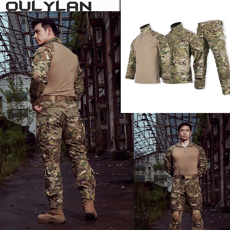 

2024 NEW 3PCS Long Sleeved Tactical Suit Set Men Outdoor Training Frog G3 Conbat Suits for Spring Autumn Jacket Pants