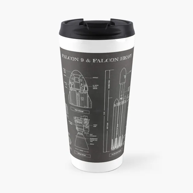 SPACEX: Falcon 9 & Falcon Heavy (pizarra), taza de café de viaje, tazón de café, juego de taza de café de lujo 1