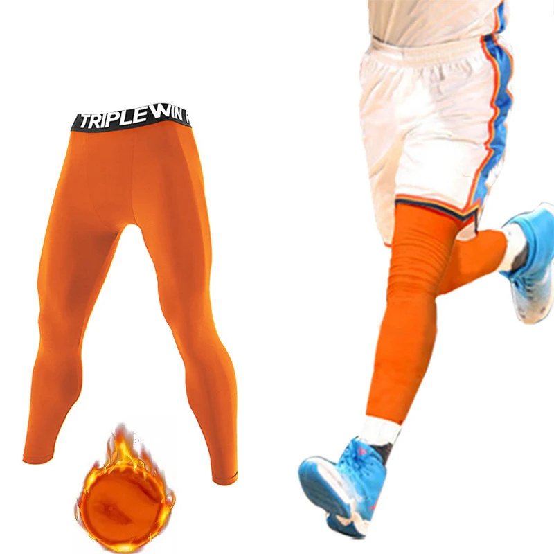 Men Fleece Thermal Running Tights GYM Exercise Fitness Leggings Basketball Hiking Trainning Sport Soccer Compression Clothing 85 sports leggings compression pants