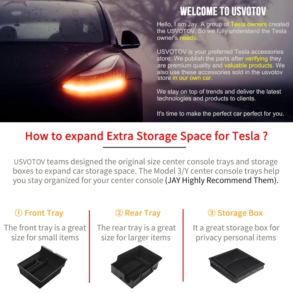 Organisateur de console centrale et boîte d'accoudoir pour Tesla 2024 Model  3 Highland - boîte d’accoudoirs boîte de rangement