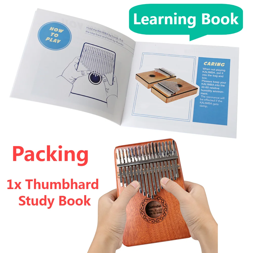 Kalimba libro de aprendizaje de Piano de pulgar, guía de instrumentos para amantes de la música