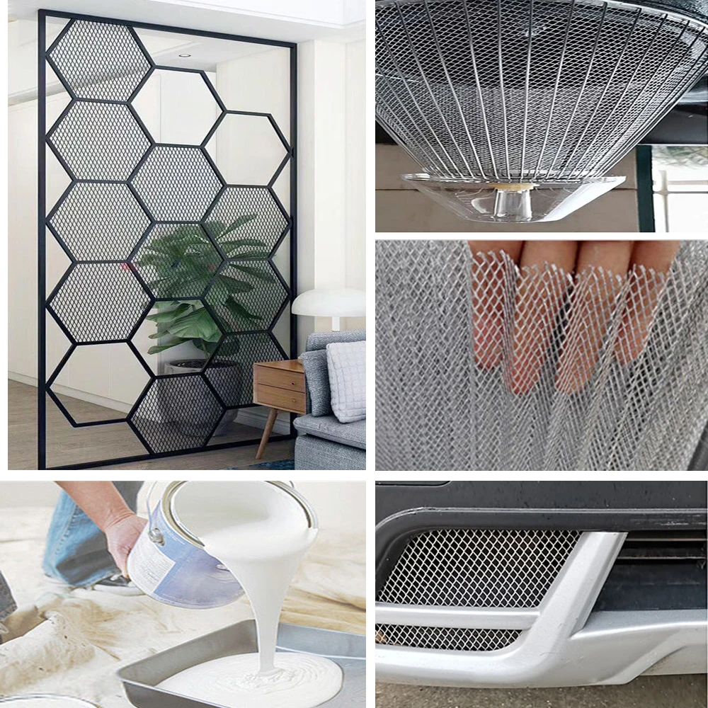Aluminum Mesh 25x20cm Aluminum mesh small grid diamonds shaped mesh decorative screen lampblack filter Car Grill Mesh Sturdy Metal Mesh Sheets