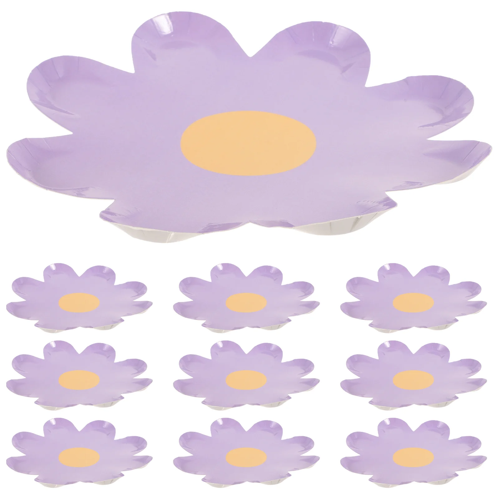 10 Pcs Flower Plate Baby Plates Party Supplies Festive Paper Tray Tableware Food Serving Favor Child Home