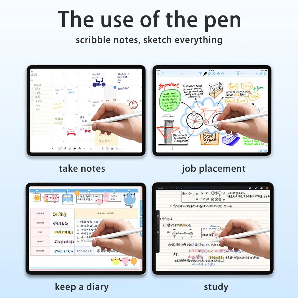 Apple Pencil com Capa de Rejeição de Palma Ipad Gen Stylus Pen 20232023 Pro Air Mini Acessórios Ipad Inclui Nib e Case - Imagem 6