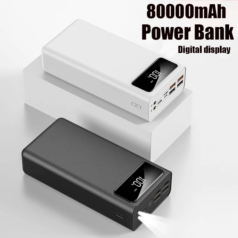 Power Bank Auxiliary Battery Large Capacity 80000mAh Fast Charging