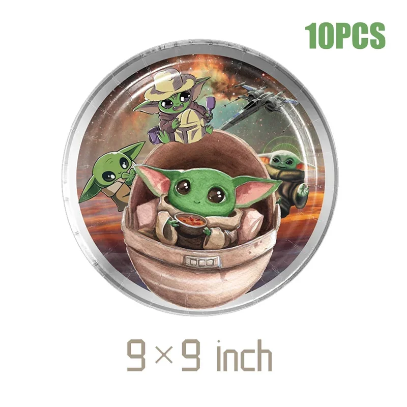 Yoda Birthday Party Decorations Paper Cup Plate Napkin Cake Topper Tablecloth Balloon Banner for Kids