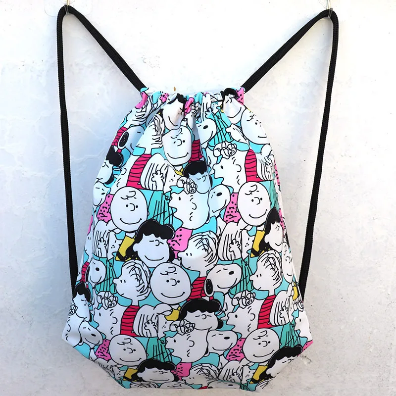 Snoopy boy girl drawstring drawstring pocket backpack sports household travel cartoon storage bag 6