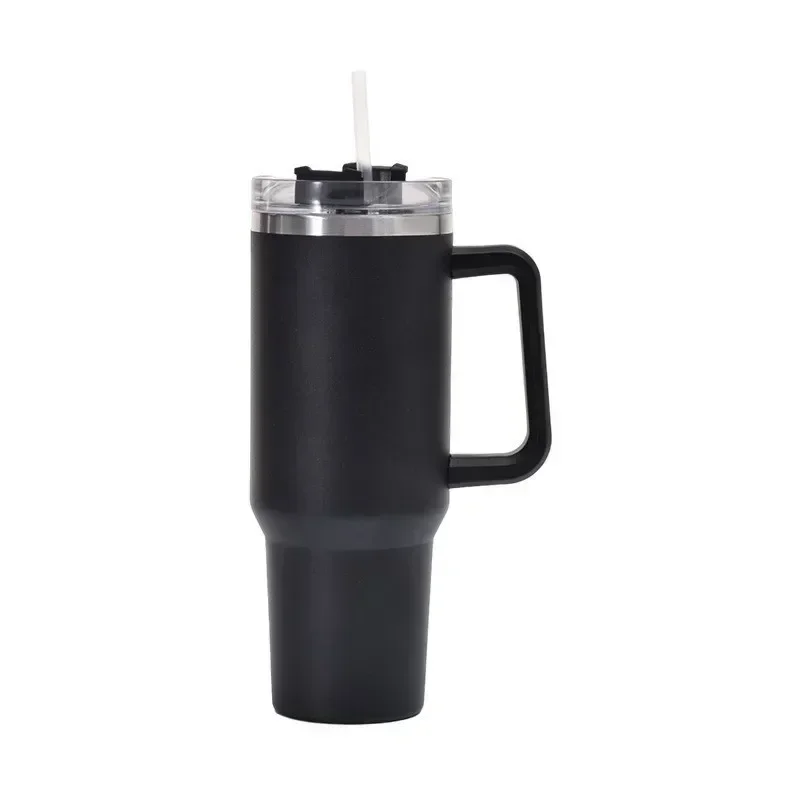 Insulated Tumbler with Handle and Straw Double Wall Thermal Iced Travel Mug for Car & Outdoor Use Perfect Gift for Coffee Lovers