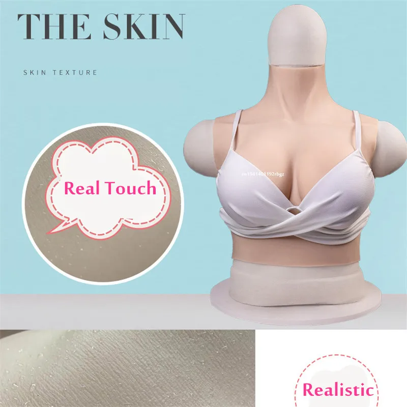 Artificial Breast Plate Transgender Tits Shemale Sissy Cross Dresser Fake Chest Bodysuit Boobs Toys For Adults Men Women Sexshop