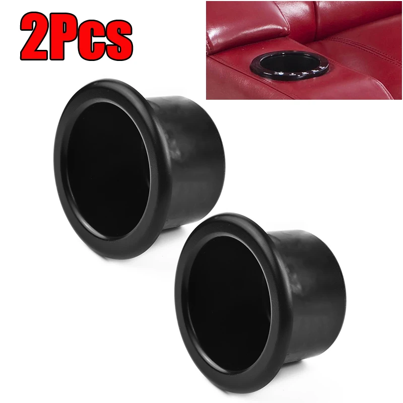 

Automotive Durable Practical Car Cup Holder Drinks Recessed 2pcs Black Parts Plastic RV Seat Trailer Replacement