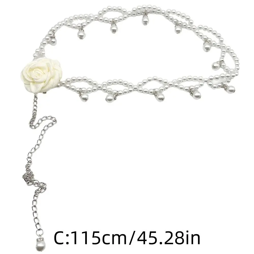 Trendy Temperament Elegant Pearl Waist Chains Waist Accessory Girls Dress Strap Pearl Belt Versatile Body Jewelry Women Gift
