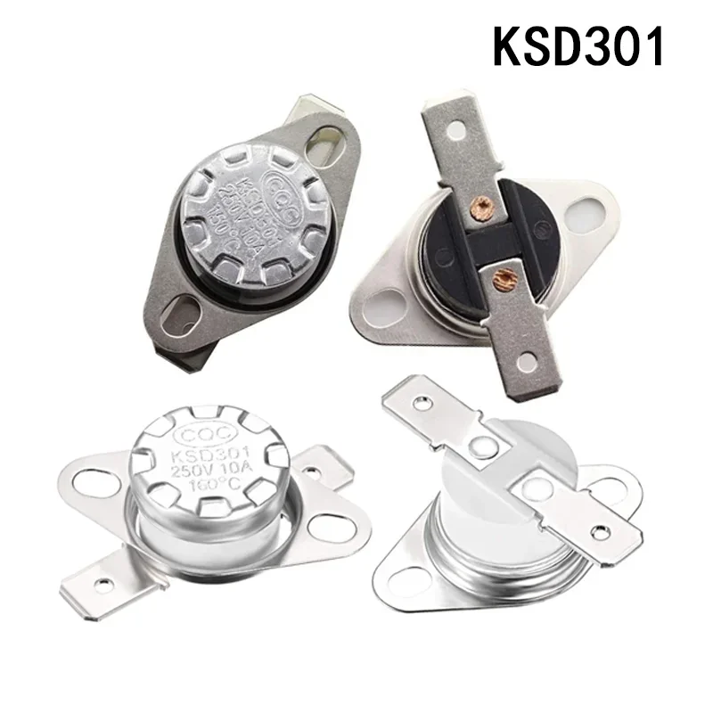 Przełącznik kontroli temperatury małe regulator temperatury KSD301 302 NC NO 25 40 50 60 80-150 300C 250V/10A 16A zabezpieczenie przed przegrzaniem