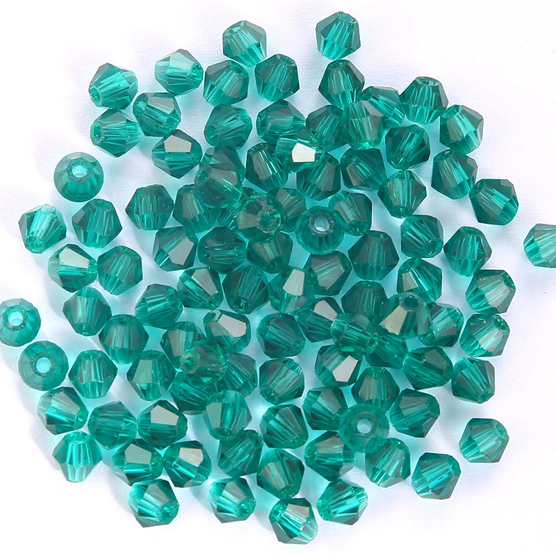 100Pcs 4MM Faceted Crystal Glass Bicone Beads for Jewelry Making and DIY Crafts