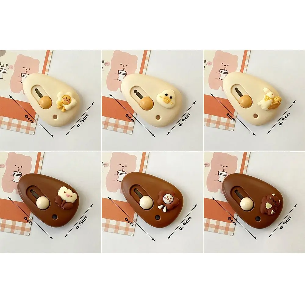 Mini Paper Cutting Knife Cartoon Cutter Retractable Letter Opener Carton Opener Box Opening Blade School Office Supplies