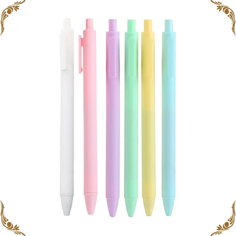 

Wholesale Gel Pens Press Student Colored Macaron Simple Neutral Pens Set Cute Creative Stationery