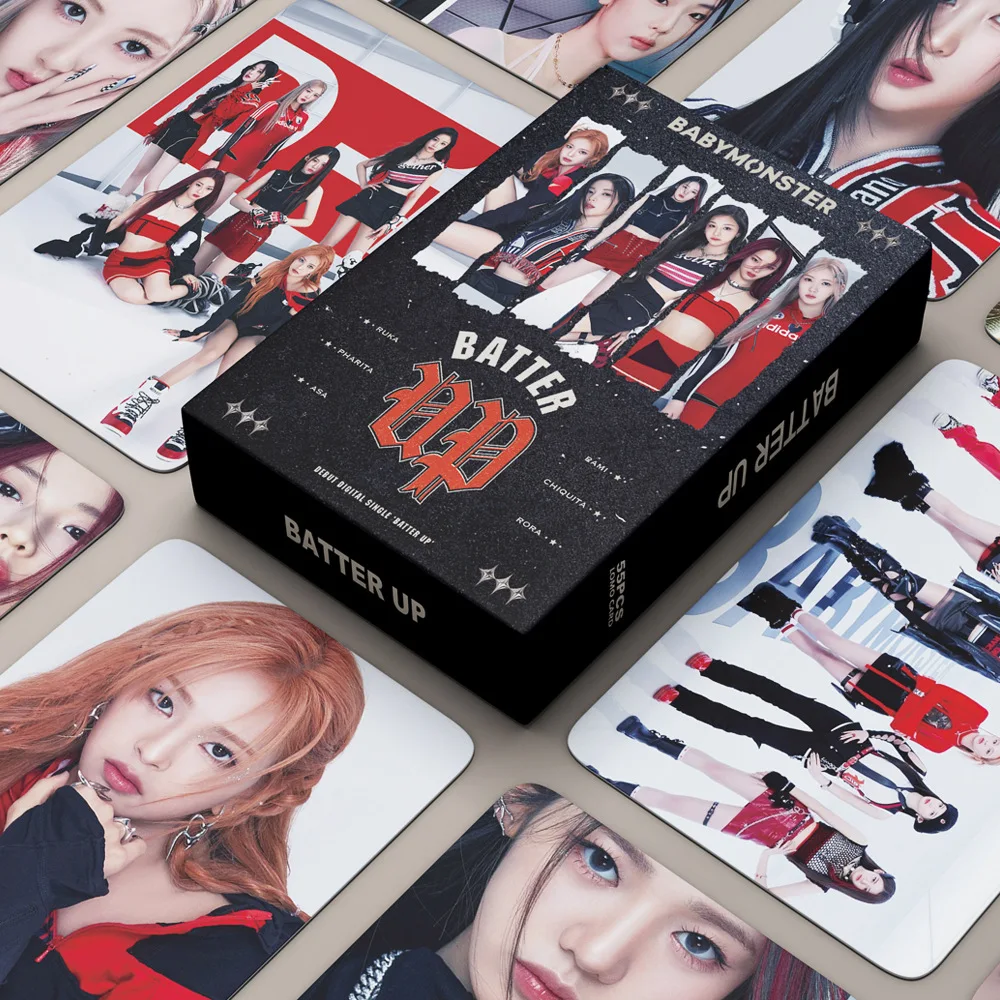 

55Pcs/Set Kpop BABYMONSTER LOMO Cards Debut New Album BATTER UP HD Girls Photocards Photo Card For Fans Collection Gift