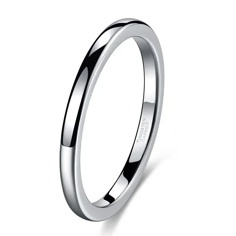 2mm-8mm Ring Pure Silver Color Tungsten Ring Couple Engagement Wedding Band Men Women wedding rings silver ring womens ring couple rings finger rings jewelry rings ring jewelry