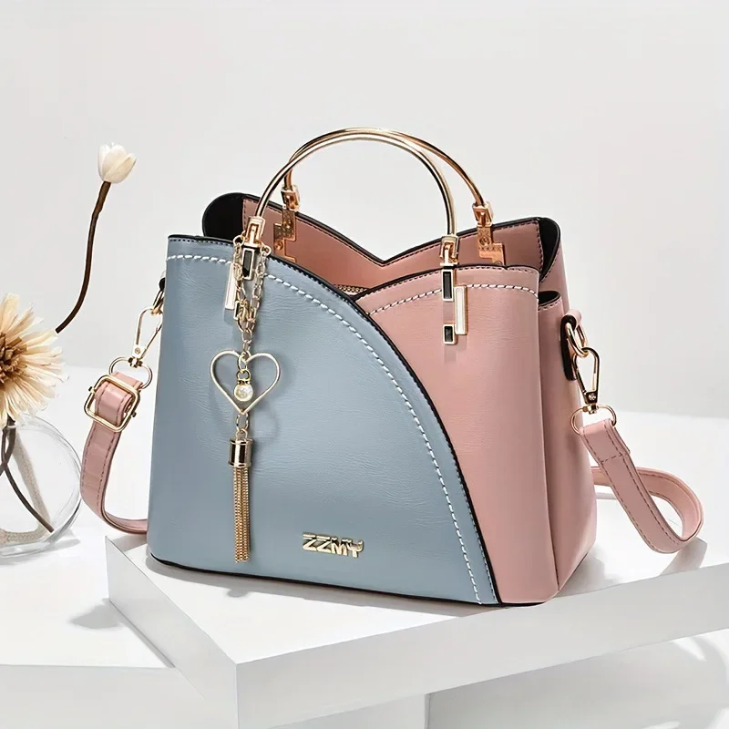 

Women's bag 2023 handbag Korean version contrasting large capacity fashion shoulder crossbody bag