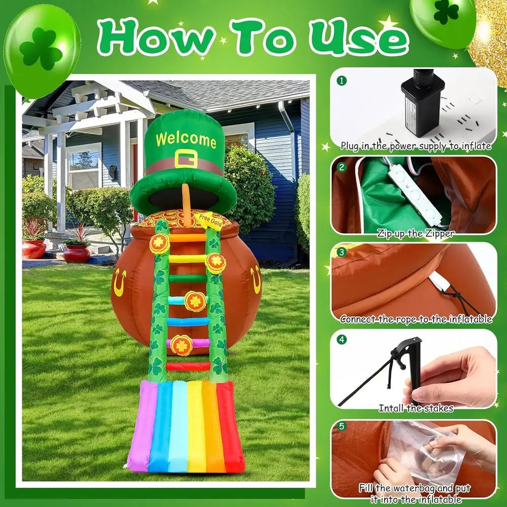6ft Blow up Leprechaun Trap 3