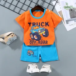 Set of 2 Kids' Summer Cotton T-Shirt and Shorts Outfits - 3T (Style 1)