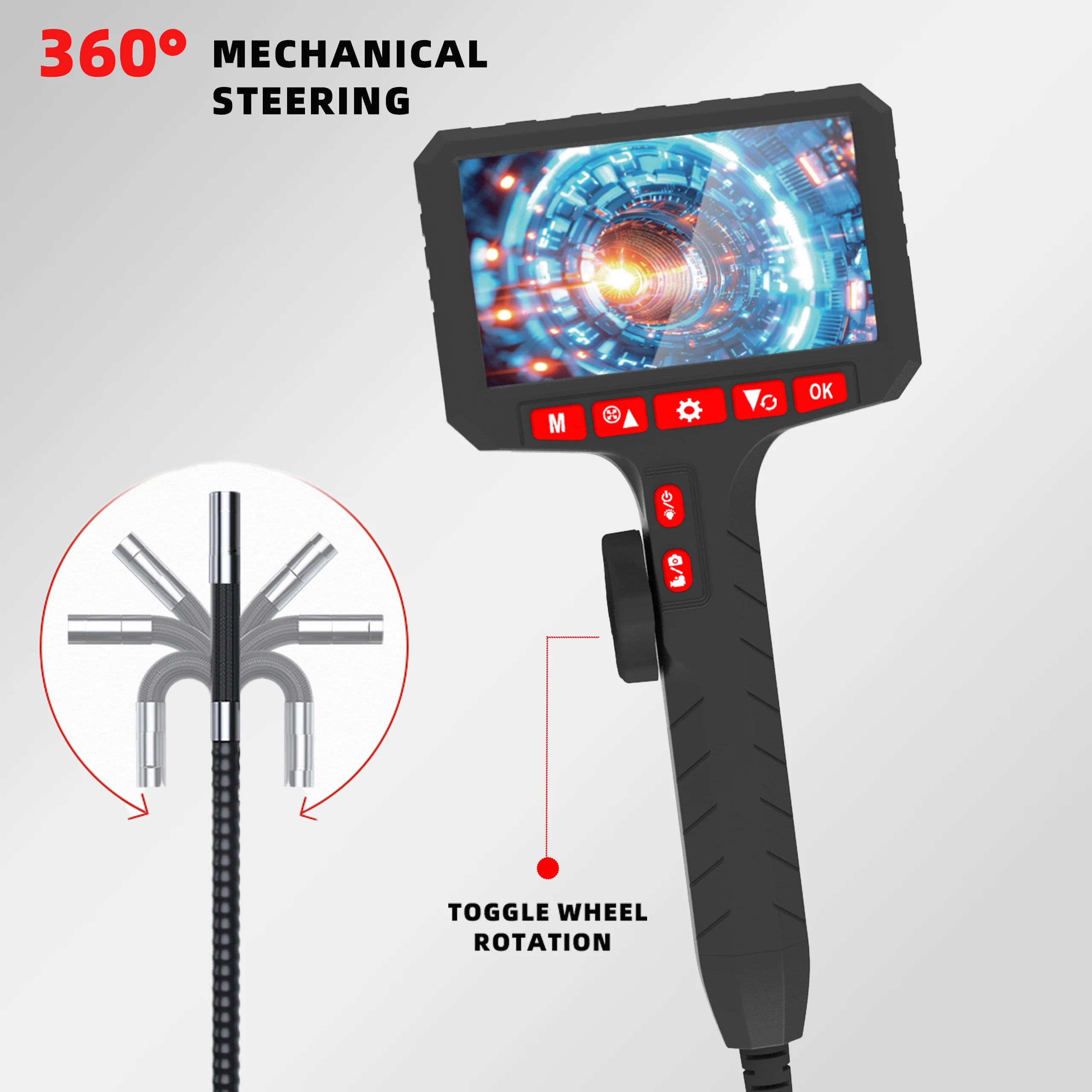 LAFOCH 5inch  Borescope, 3.9mm Camera, HD 1080P with LED Illumination for Automotive Repair, Plumbing Inspection 2